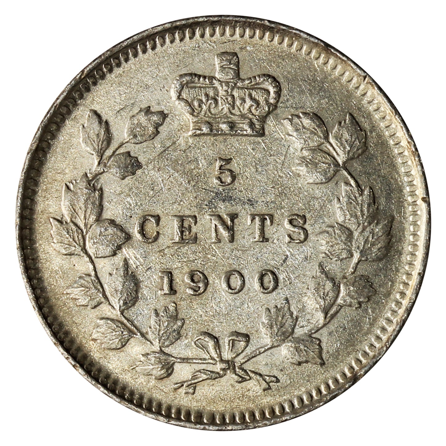 1900 Round 0's Canada 5-cents VF-EF (VF-30) $