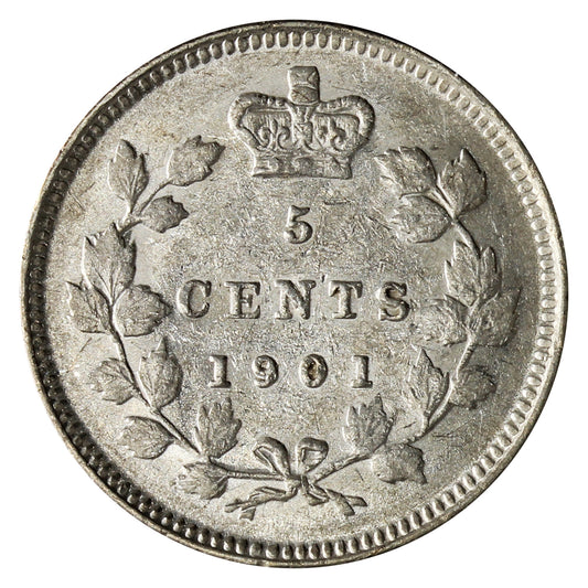 1901 Canada 5-cents EF-AU (EF-45) $