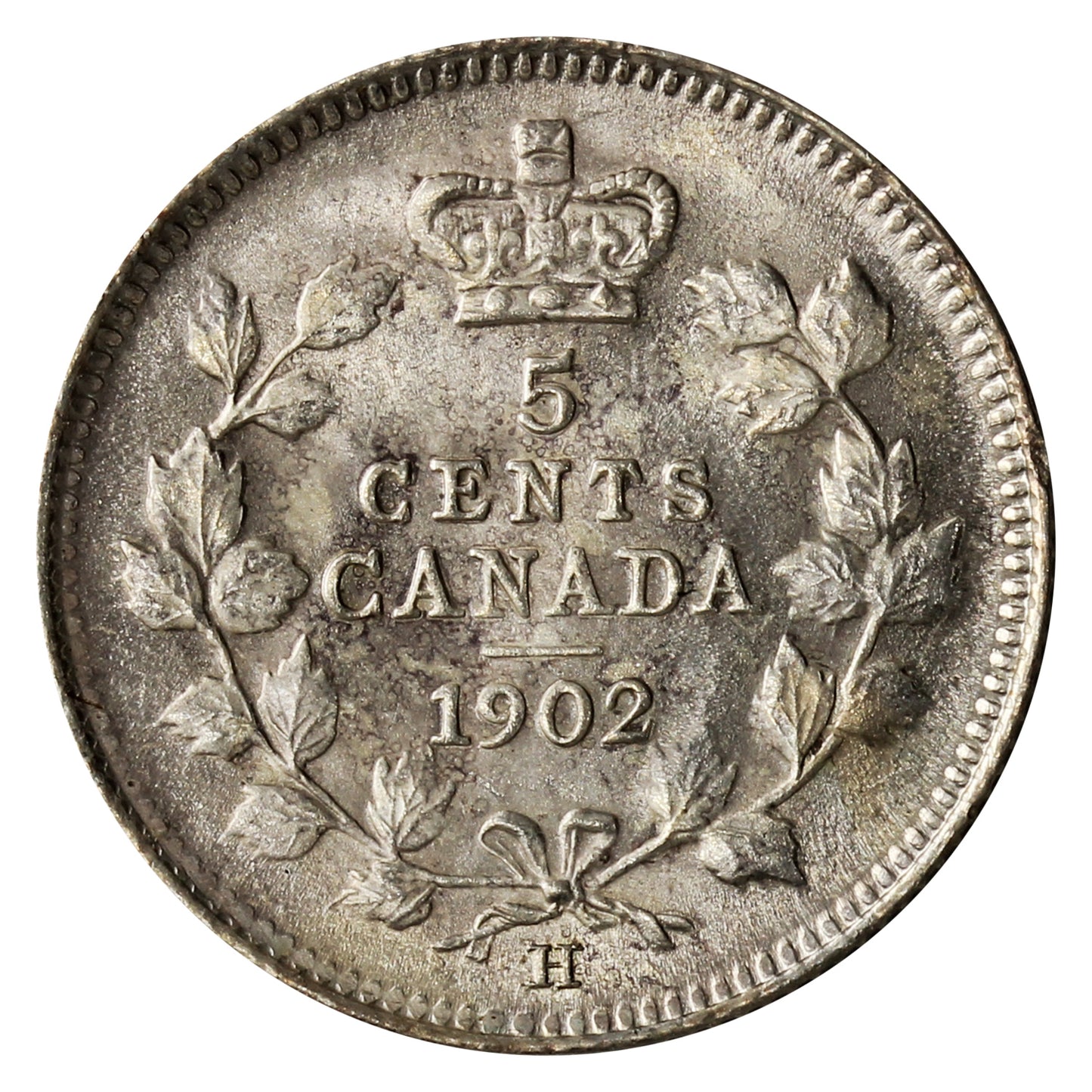 1902H Large H Canada 5-cents Brilliant Uncirculated (MS-63) $