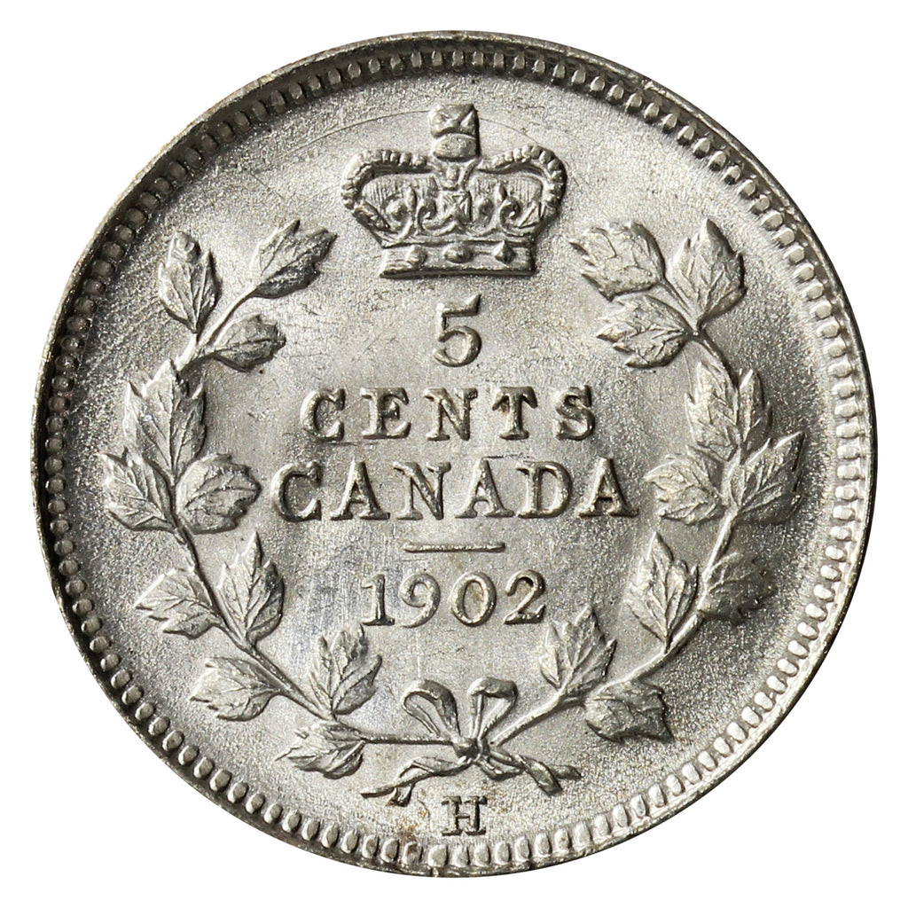 1902H Large H Canada 5-cents Choice Brilliant Uncirculated (MS-64) $