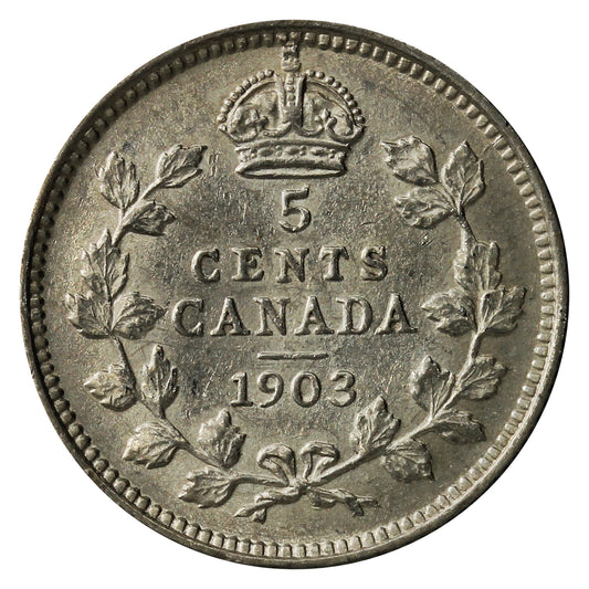 1903 Canada 5-cents EF-AU (EF-45) $