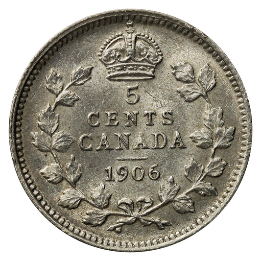 1906 Canada 5-cents AU-UNC (AU-55) $