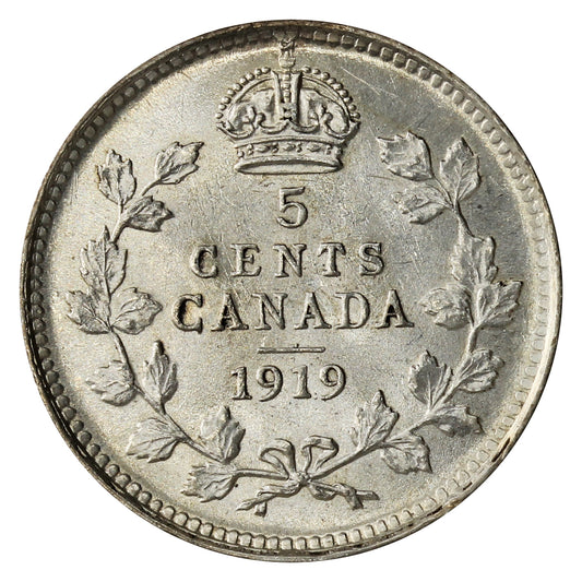 1919 Canada 5-cents Brilliant Uncirculated (MS-63) $