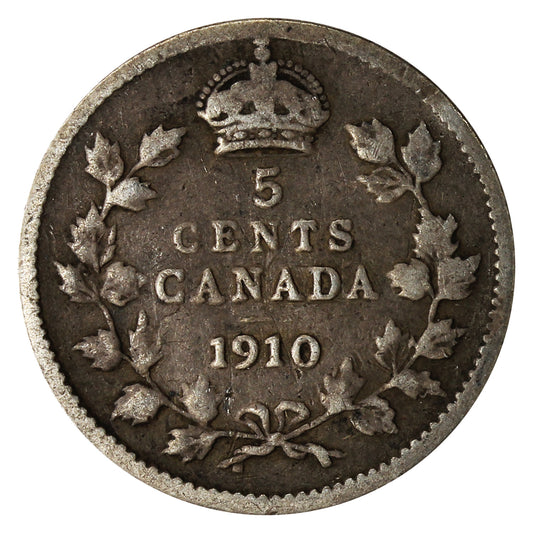 1910 Pointed Leaves Canada 5-cents G-VG (G-6)