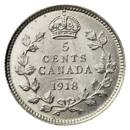 1918 Canada 5-cents Uncirculated (MS-60)