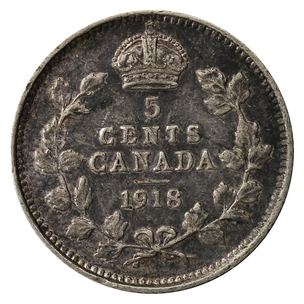 1918 Canada 5-cents Very Fine (VF-20)