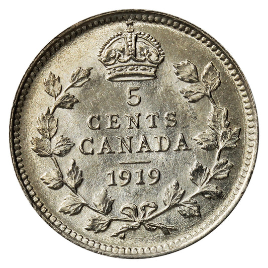 1919 Canada 5-cents AU-UNC (AU-55)