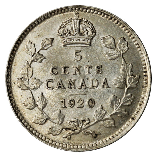 1920 Canada 5-cents AU-UNC (AU-55)