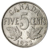 1922 Near Rim Canada 5-cents AU-UNC (AU-55) $