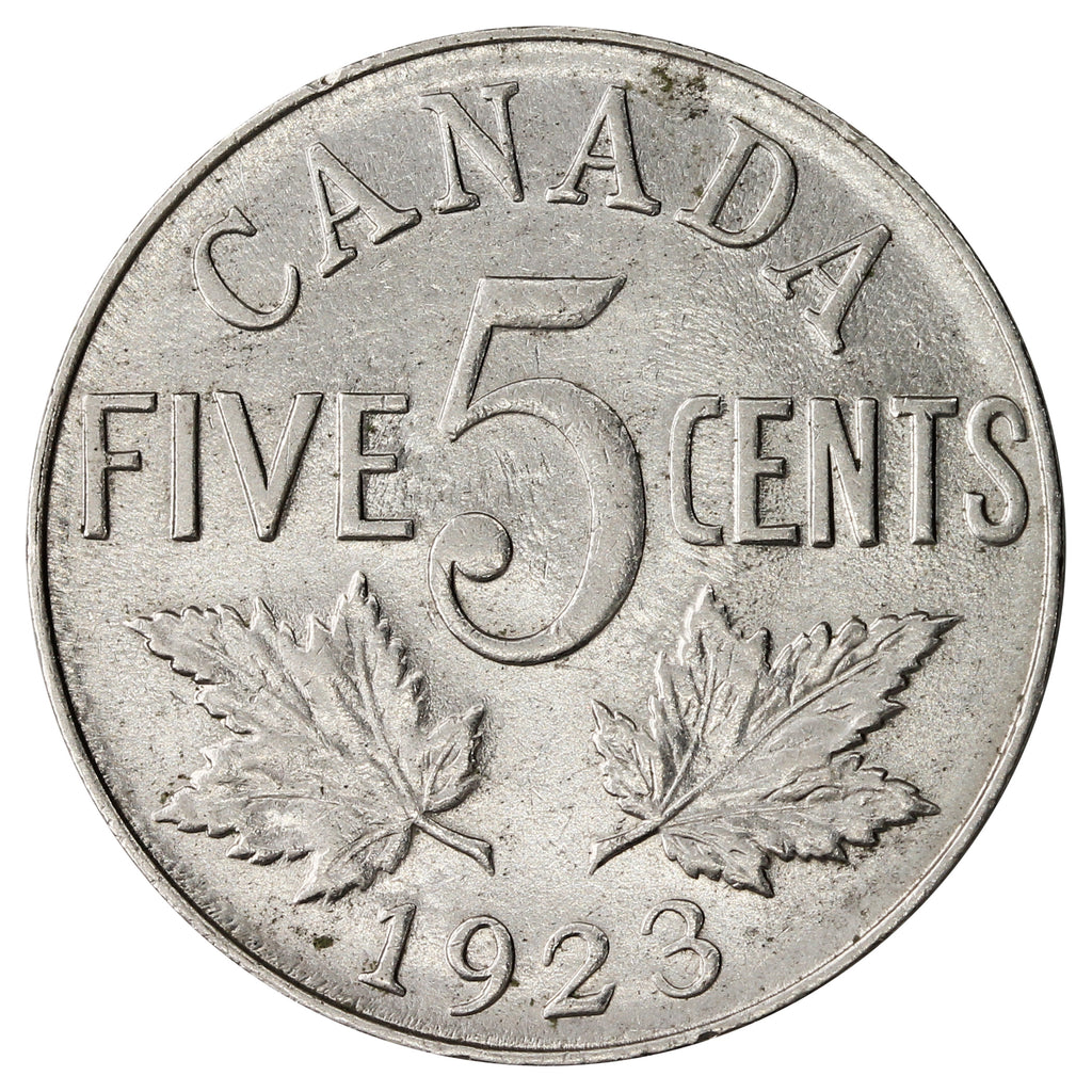 1923 Canada 5-cents Almost Uncirculated (AU-50) $