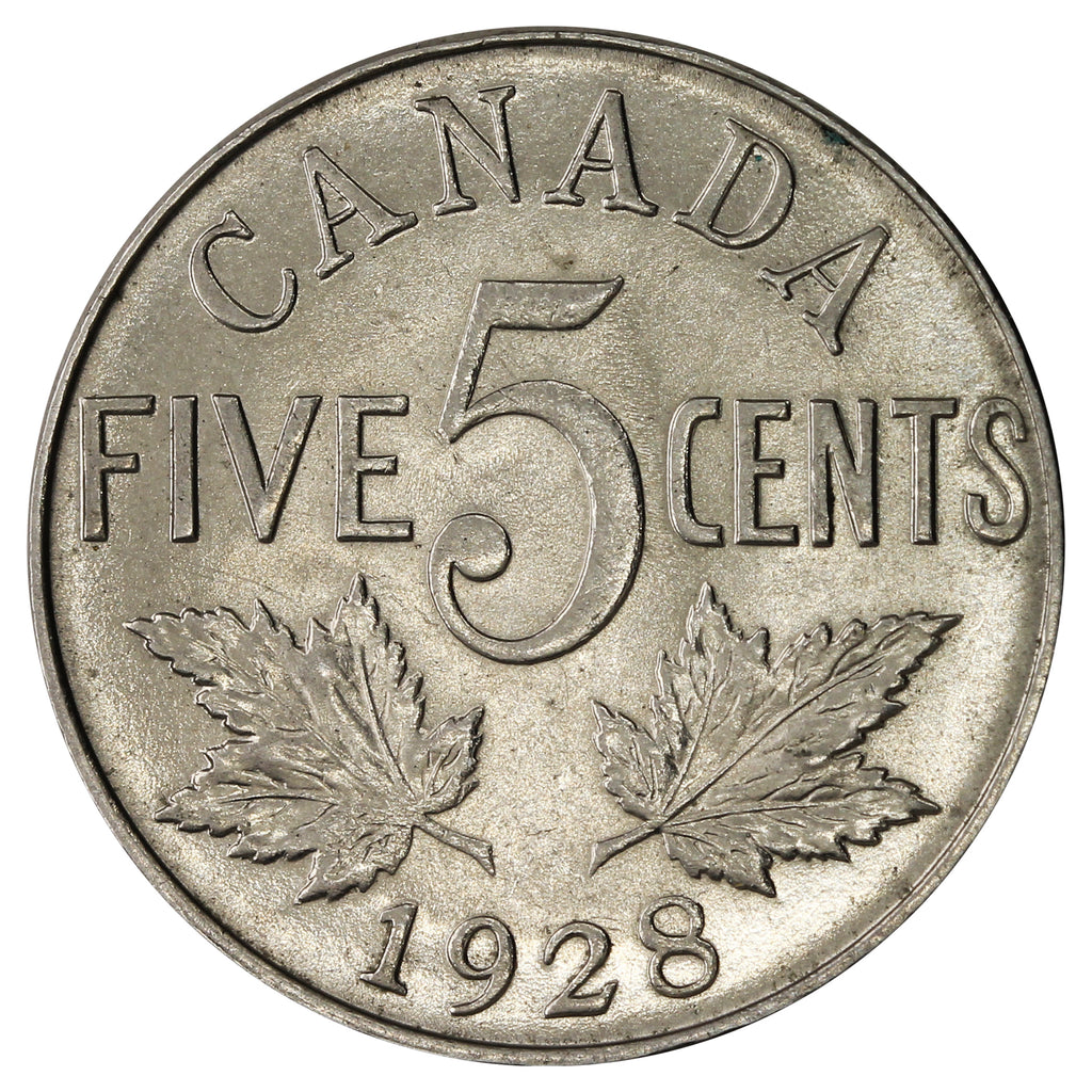 1928 Canada 5-cents Brilliant Uncirculated (MS-63) $