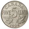 1924 Canada 5-cents Almost Uncirculated (AU-50)