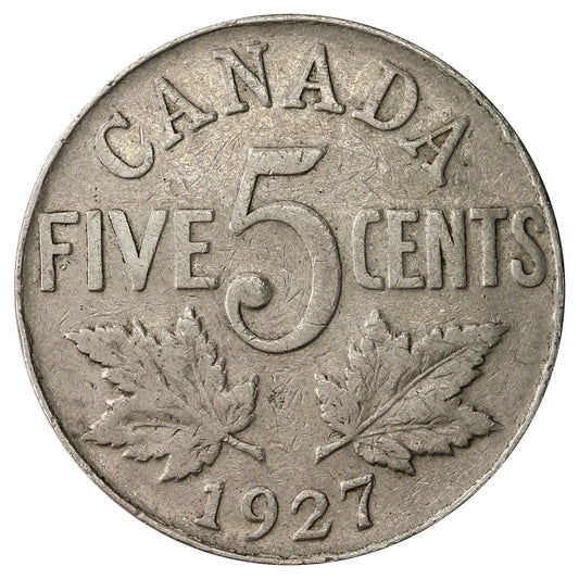 1927 Canada 5-cents Very Good (VG-8)