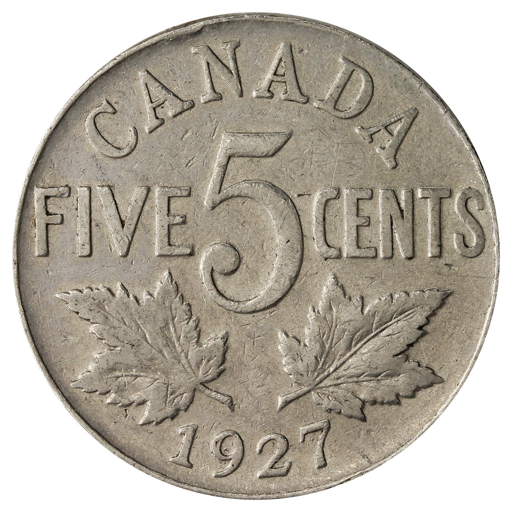 1927 Canada 5-cents Fine (F-12)