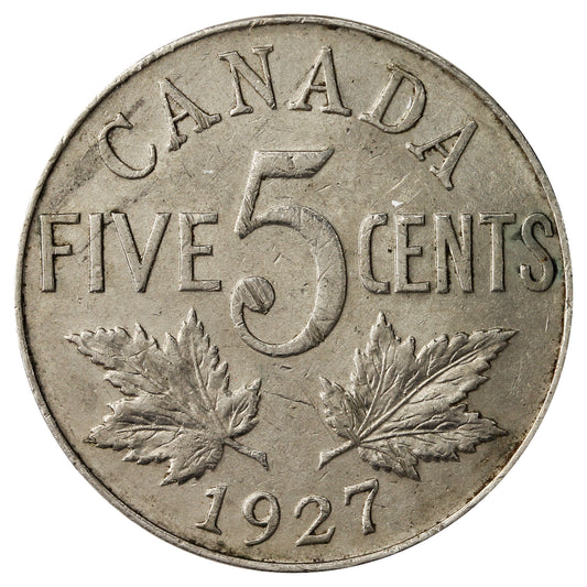 1927 Canada 5-cents Almost Uncirculated (AU-50)