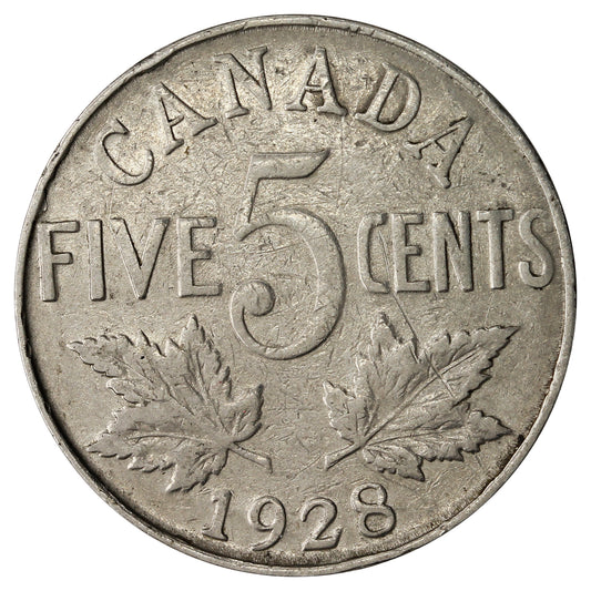 1928 Canada 5-cents VG-F (VG-10)