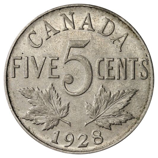 1928 Canada 5-cents VF-EF (VF-30)