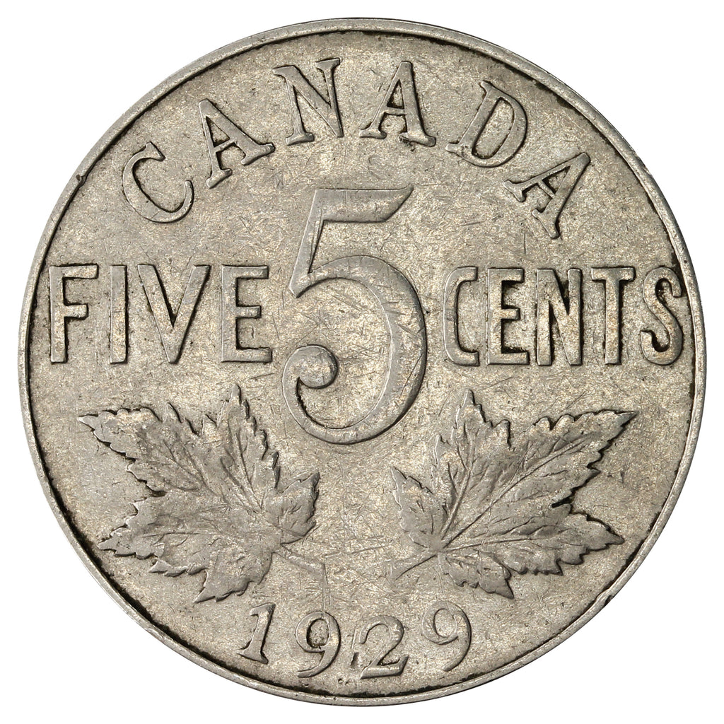 1929 Canada 5-cents VG-F (VG-10)