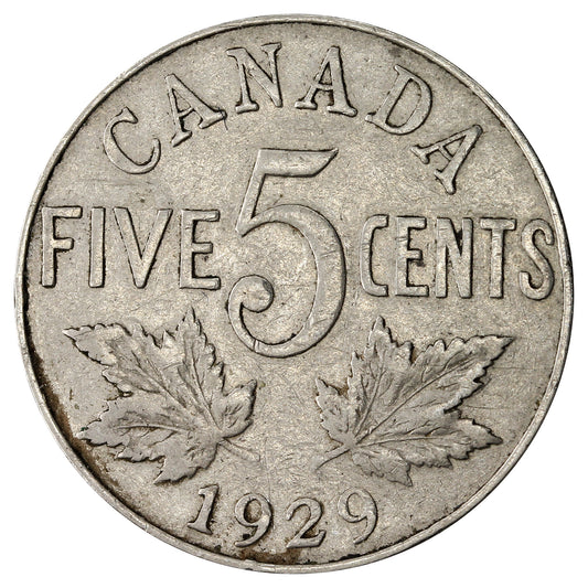 1929 Canada 5-cents F-VF (F-15)