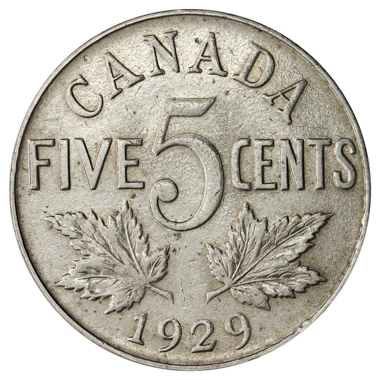 1929 Canada 5-cents EF-AU (EF-45)