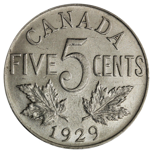 1929 Canada 5-cents AU-UNC (AU-55) $