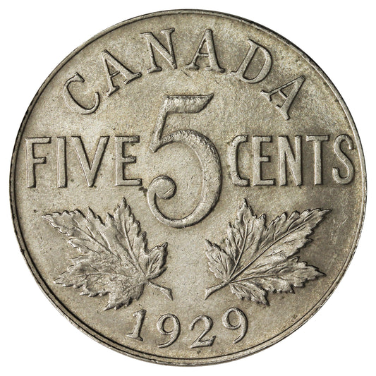 1929 Canada 5-cents Brilliant Uncirculated (MS-63) $