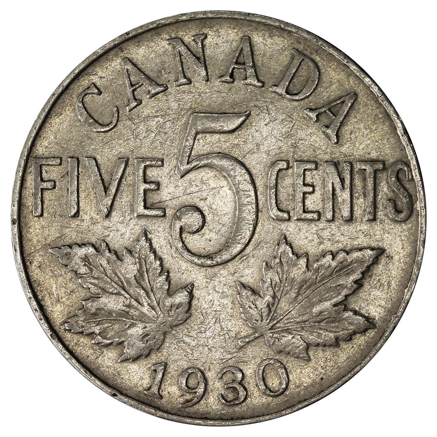 1930 Canada 5-cents F-VF (F-15)