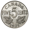 1931 Canada 5-cents Almost Uncirculated (AU-50) $