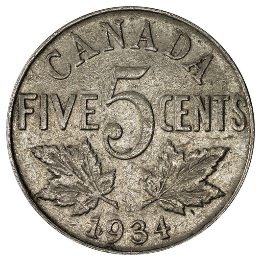 1934 Canada 5-cents VG-F (VG-10)