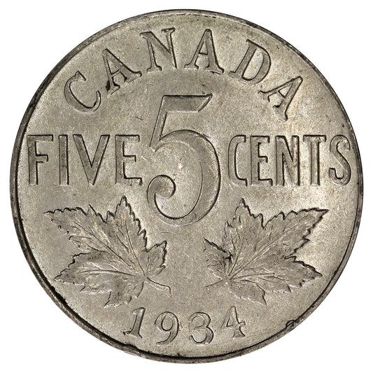 1934 Canada 5-cents VF-EF (VF-30)