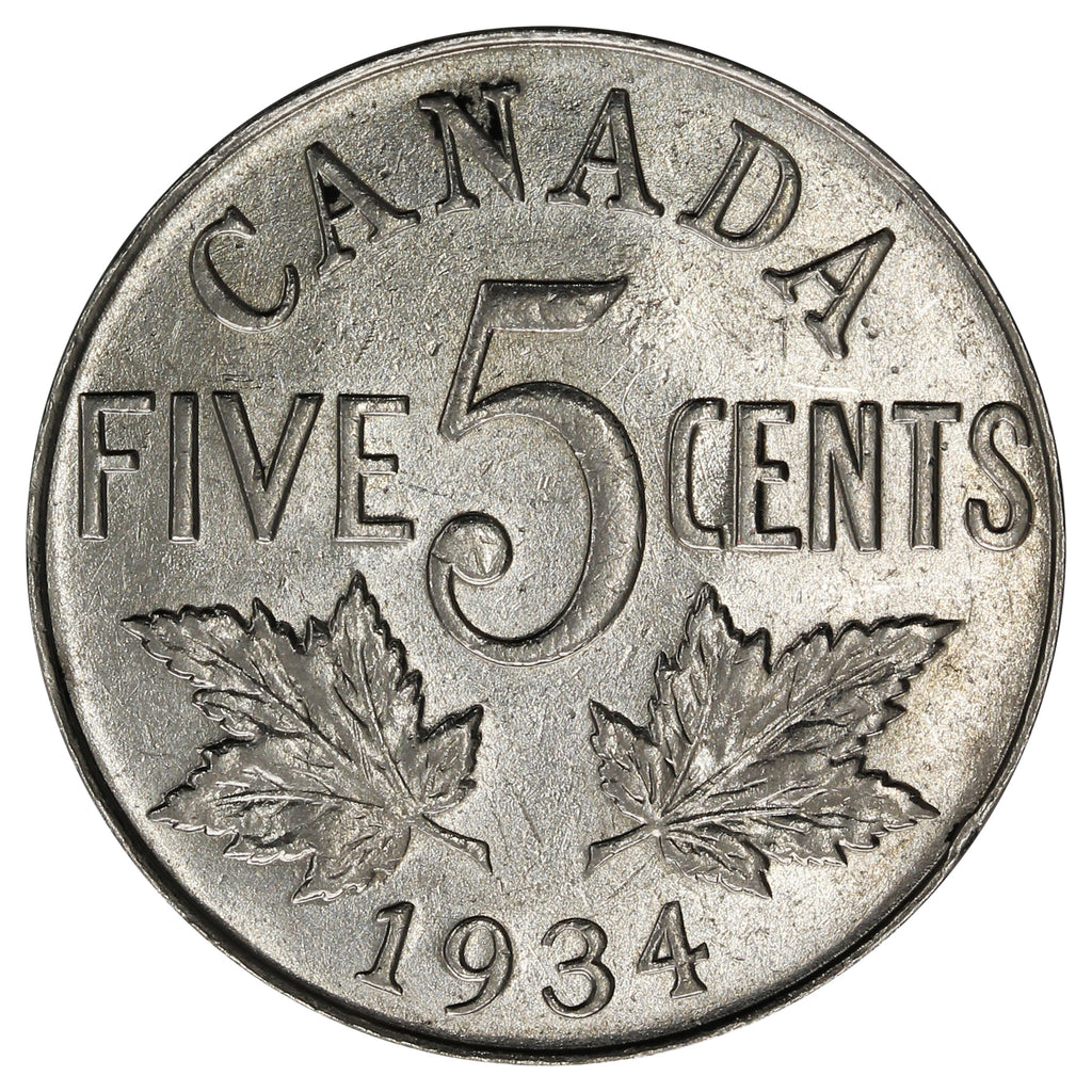 1934 Canada 5-cents EF-AU (EF-45)