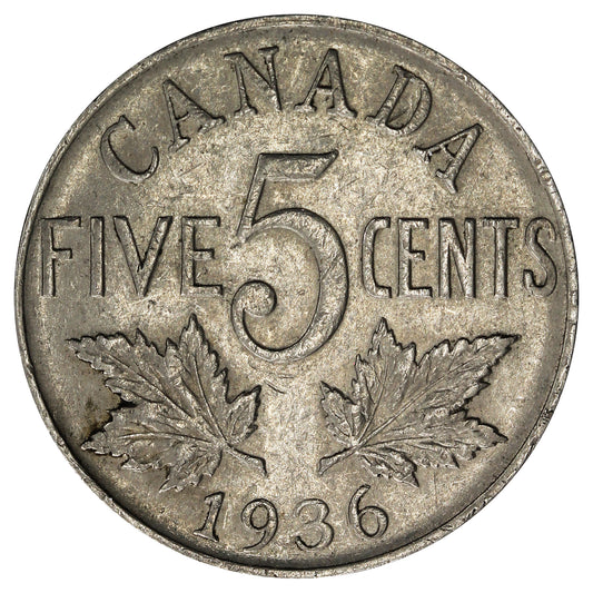 1936 Canada 5-cents Extra Fine (EF-40)