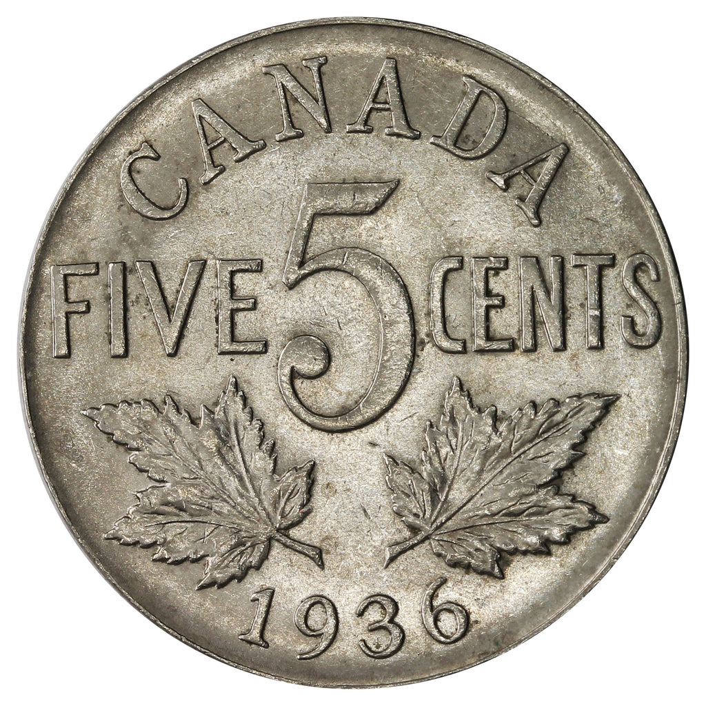 1936 Canada 5-cents UNC+ (MS-62) $