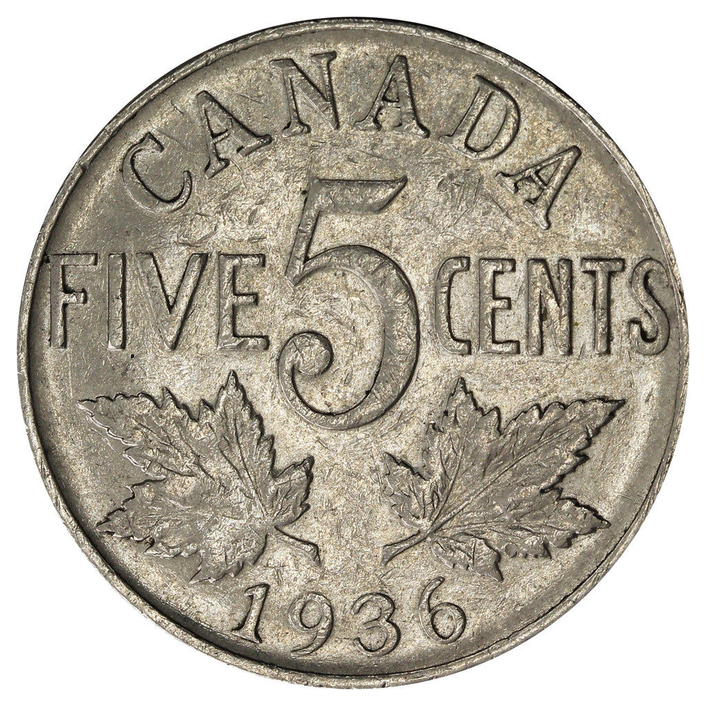 1936 Canada 5-cents Very Fine (VF-20)