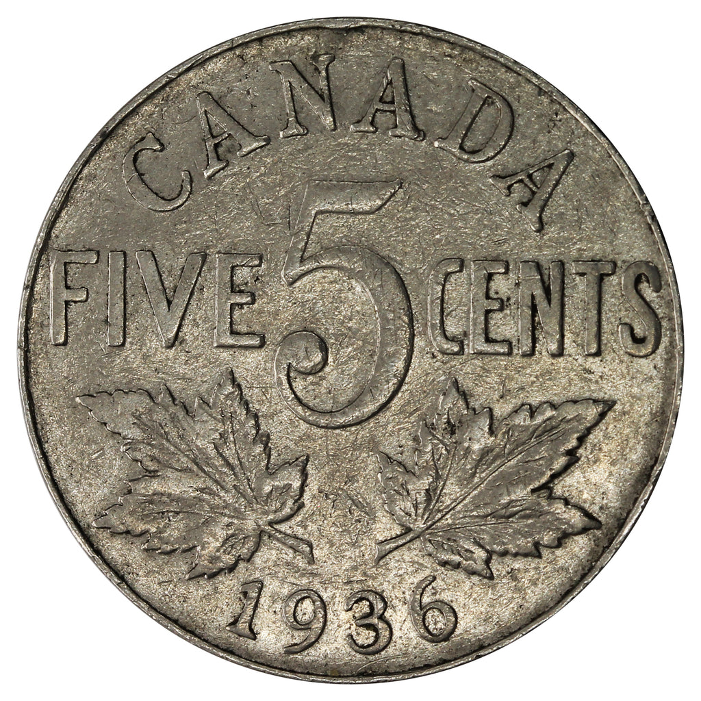 1936 Canada 5-cents F-VF (F-15)