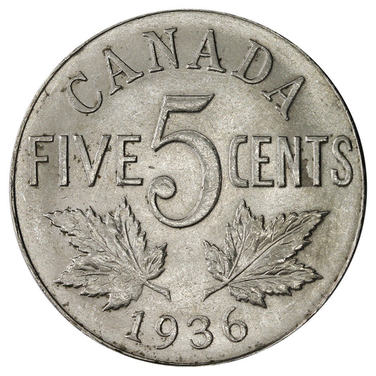 1936 Canada 5-cents Brilliant Uncirculated (MS-63) $