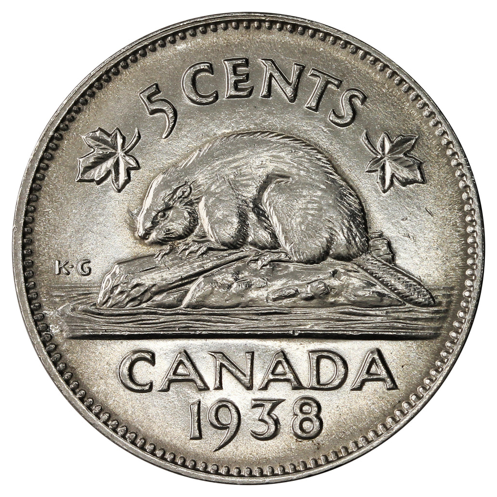 1938 Canada 5-cents AU-UNC (AU-55) $