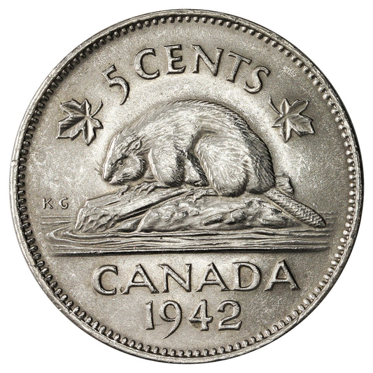 1942 Nickel Canada 5-cents Brilliant Uncirculated (MS-63) $