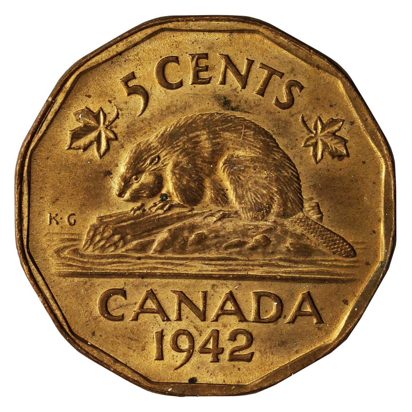 1942 Tombac Canada 5-cents Brilliant Uncirculated (MS-63)