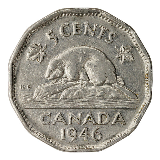 1946 Canada 5-cents F-VF (F-15)