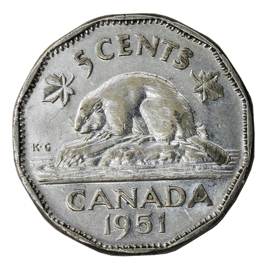 1951 Canada 5-cents Circulated