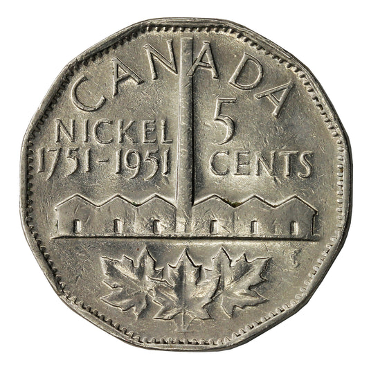 1951 Refinery Canada 5-cents Circulated