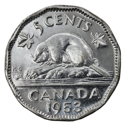 1953 SS Canada 5-cents Almost Uncirculated (AU-50)