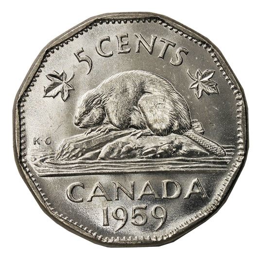 1959 Canada 5-cents Brilliant Uncirculated (MS-63)