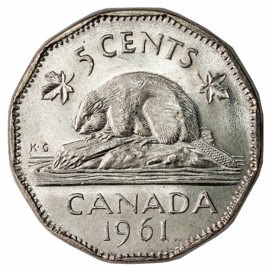 1961 Canada 5-cents Brilliant Uncirculated (MS-63)