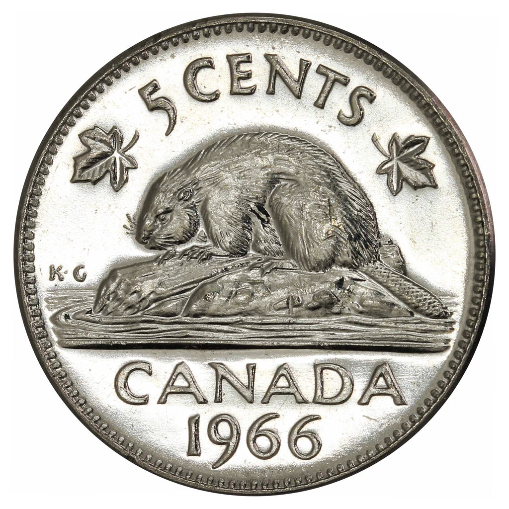 1966 Canada 5-cents Brilliant Uncirculated (MS-63)