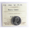 1966 Canada 5-cents ICCS Certified PL-66 Heavy Cameo