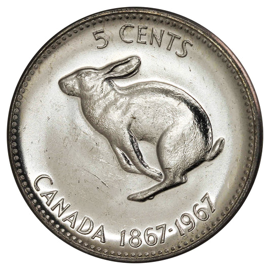 1967 Canada 5-cents Brilliant Uncirculated (MS-63)