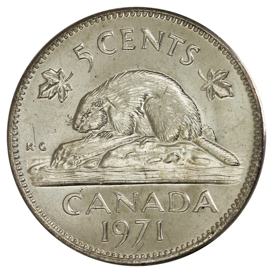 1971 Canada 5-cents Brilliant Uncirculated (MS-63)