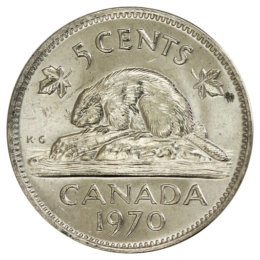 1970 Canada 5-cents Brilliant Uncirculated (MS-63)